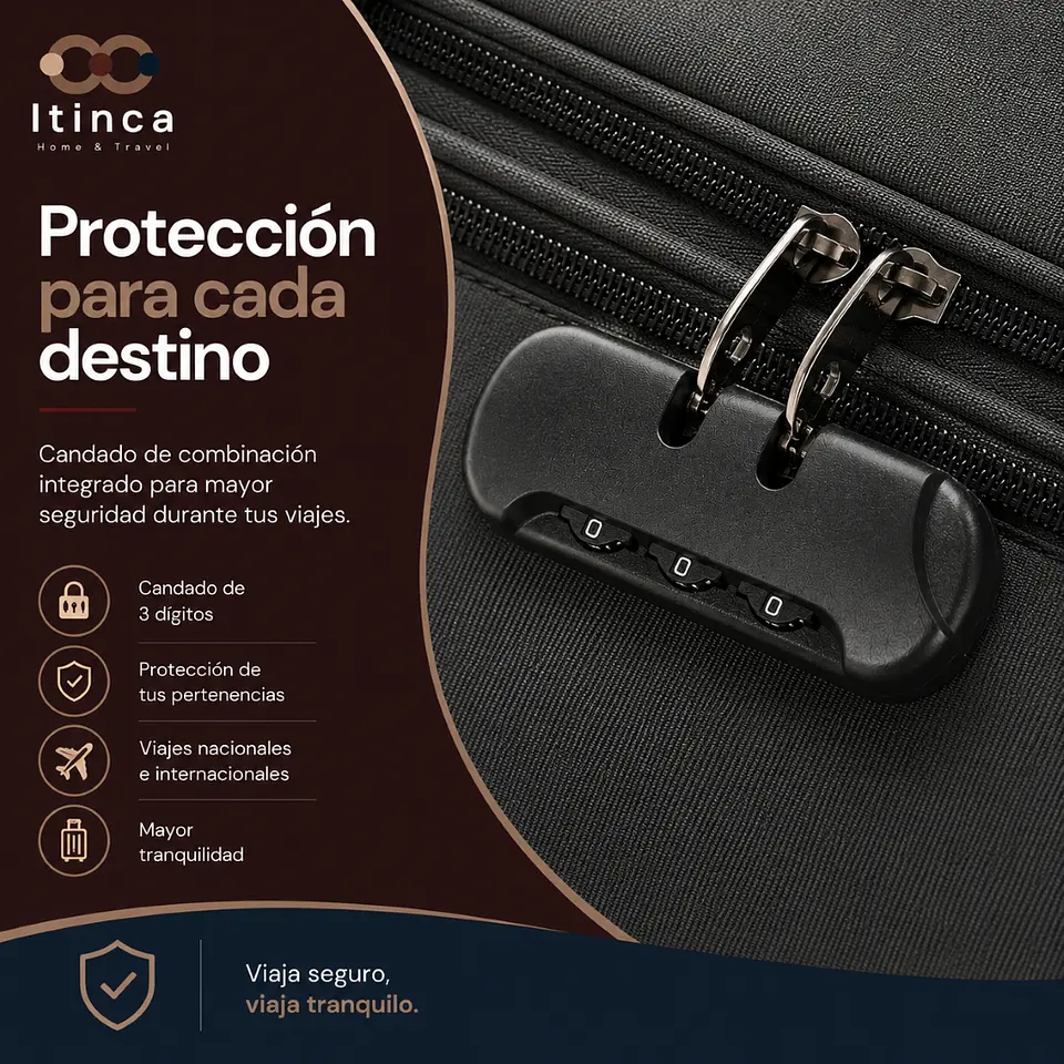 Maleta de Viaje Itinca Llullaillaco | Cabina 10 kg, Mediana 20 kg y Grande 23 kg 4