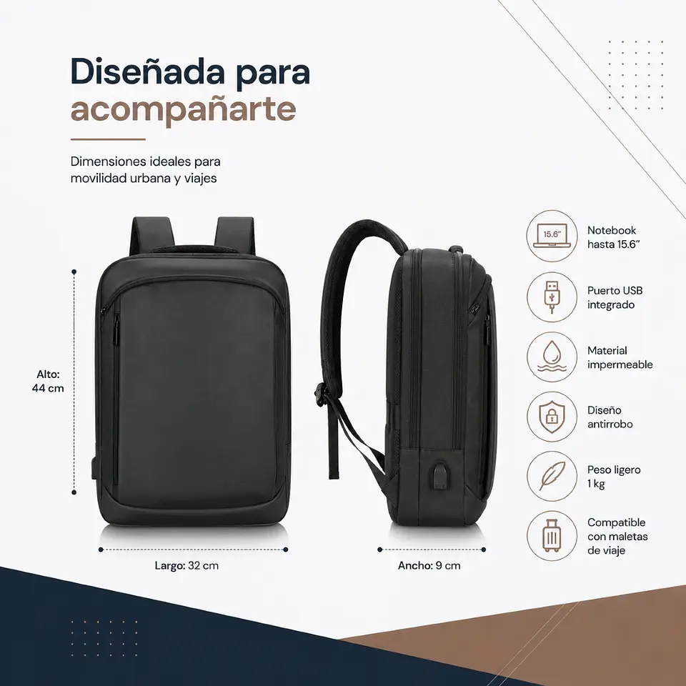 Mochila Antirrobo Lauca | Notebook 16