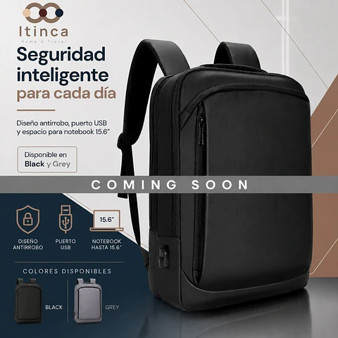 Mochila Antirrobo Lauca | Notebook 16" con Puerto USB | Impermeable, Resistente