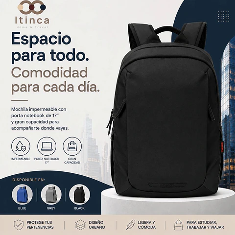 Mochila Urbana Rapel | Porta Notebook 17" | Impermeable