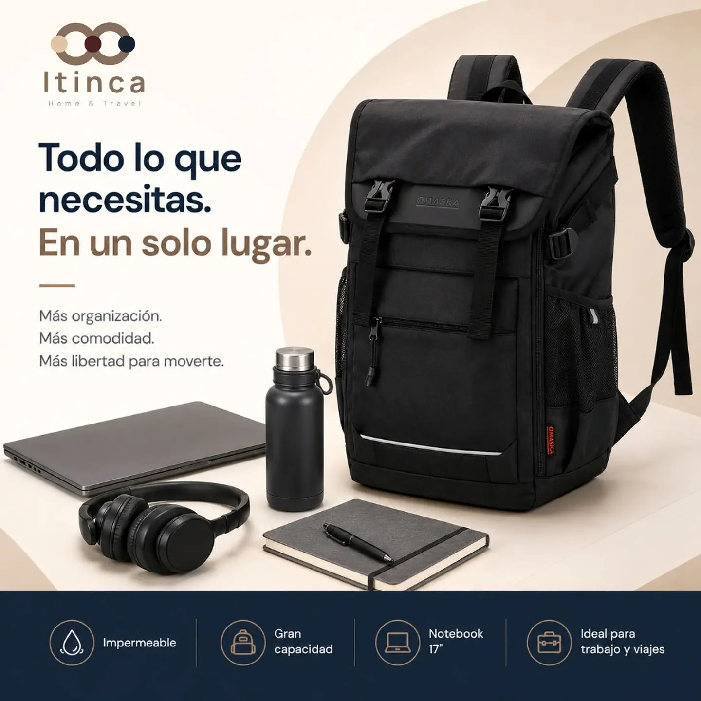 Mochila Ejecutiva Urban Toltén | Porta Notebook 17