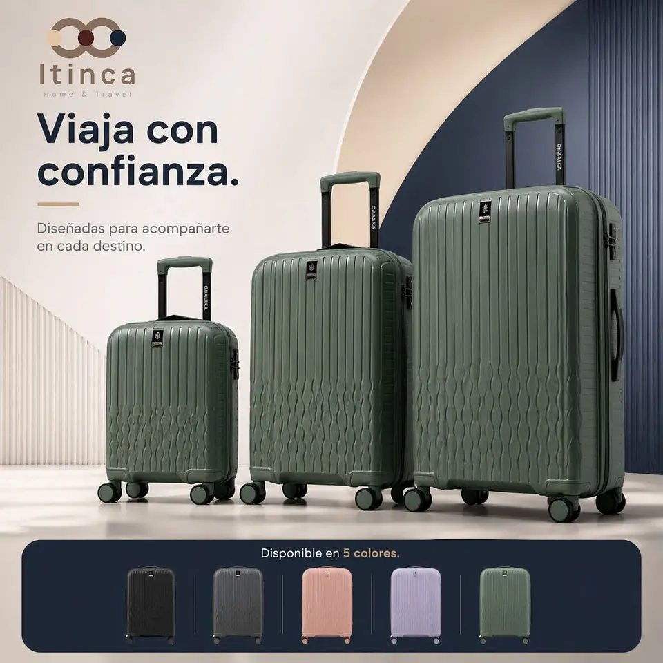 Maleta de Viaje Itinca Pintor PP TSA | Cabina 10 kg, Mediana 20 kg y Grande 23 kg 7