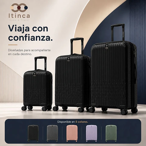 Maleta de Viaje Itinca Pintor PP TSA | Cabina 10 kg, Mediana 20 kg y Grande 23 kg
