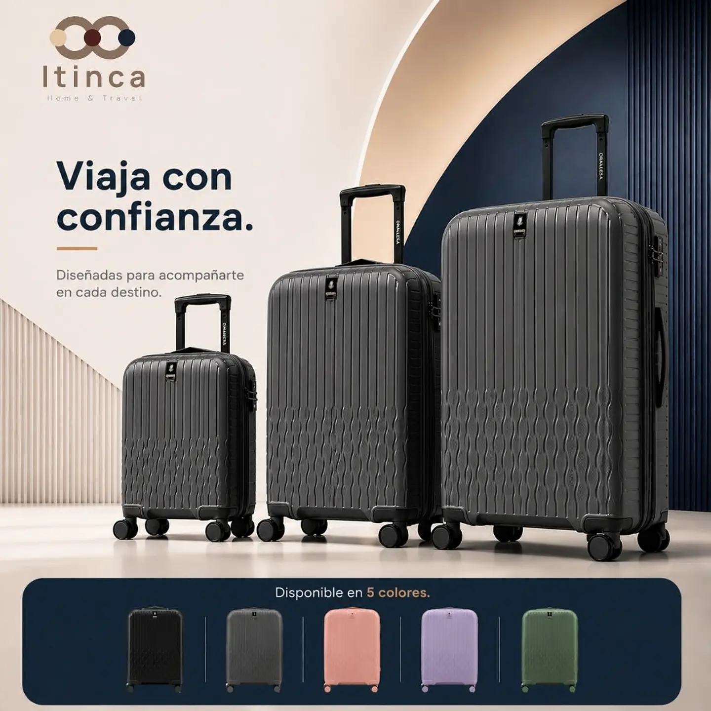 Maleta de Viaje Itinca Pintor PP TSA | Cabina 10 kg, Mediana 20 kg y Grande 23 kg 6