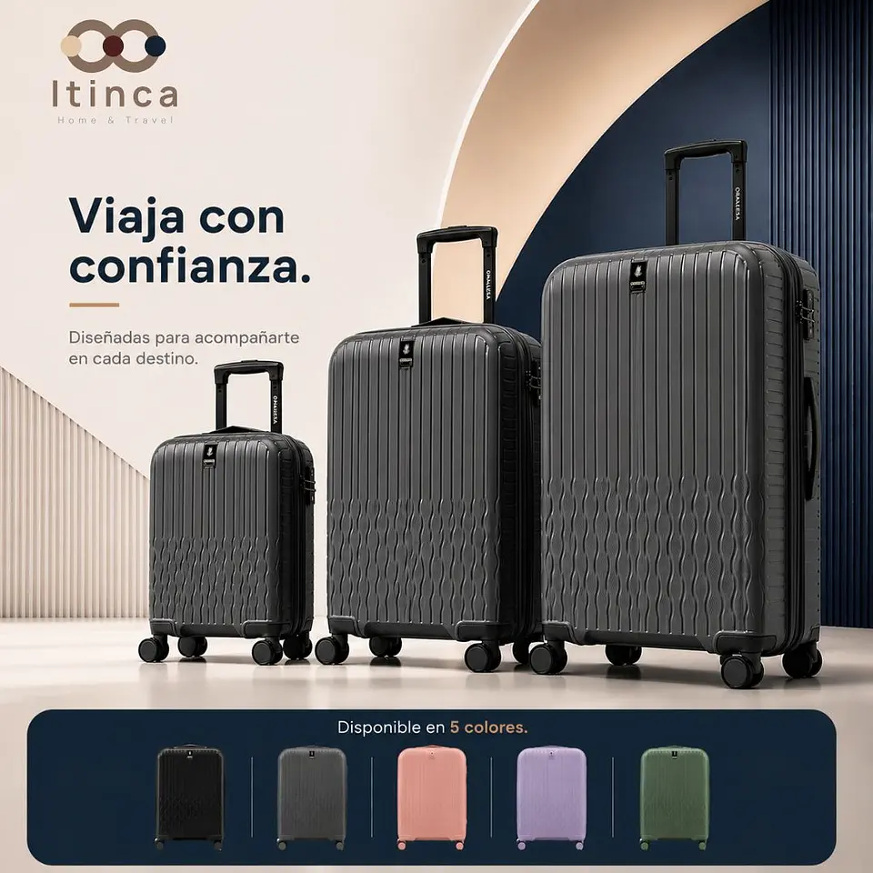 Maleta de Viaje Itinca Pintor PP TSA | Cabina 10 kg, Mediana 20 kg y Grande 23 kg 6