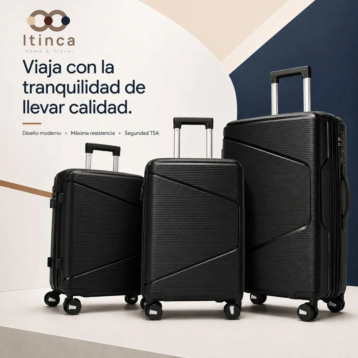 Maleta Quizapu PP | Cerradura TSA | Ruedas 360° | Black, Dark Grey y Dark Blue 7