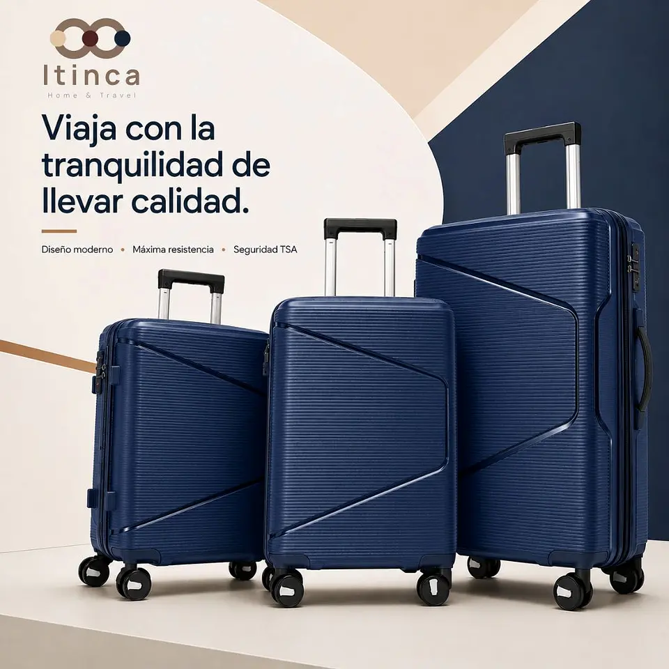 Maleta Quizapu PP | Cerradura TSA | Ruedas 360° | Black, Dark Grey y Dark Blue 8
