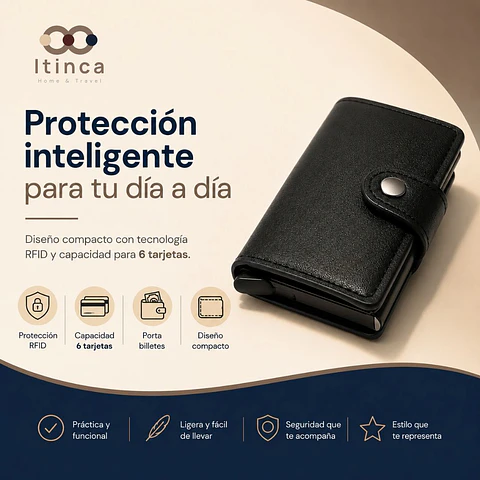 Billetera Tarjetero Tahg Protección Rfid 6 Tarjetas