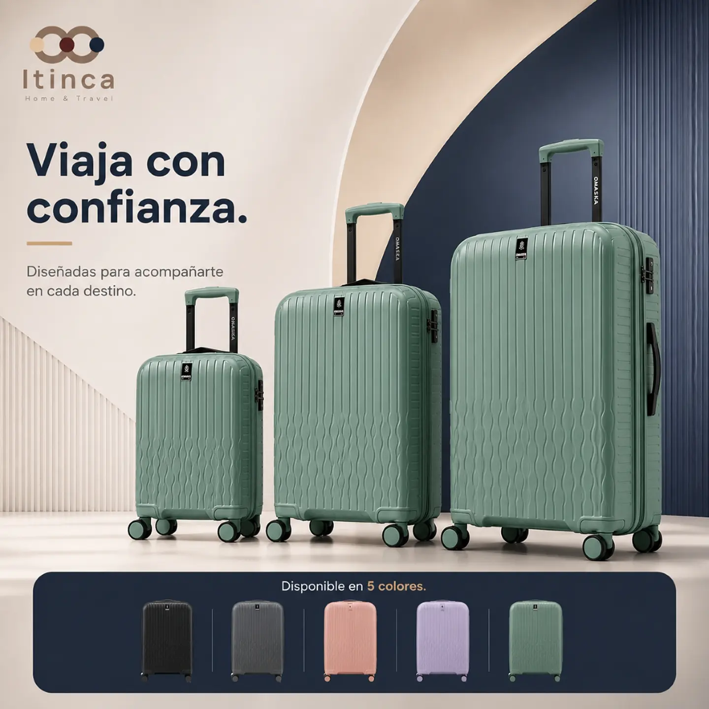 Maleta de Viaje Itinca Pintor PP | Cabina 10 kg, Mediana 20 kg y Grande 23 kg 11