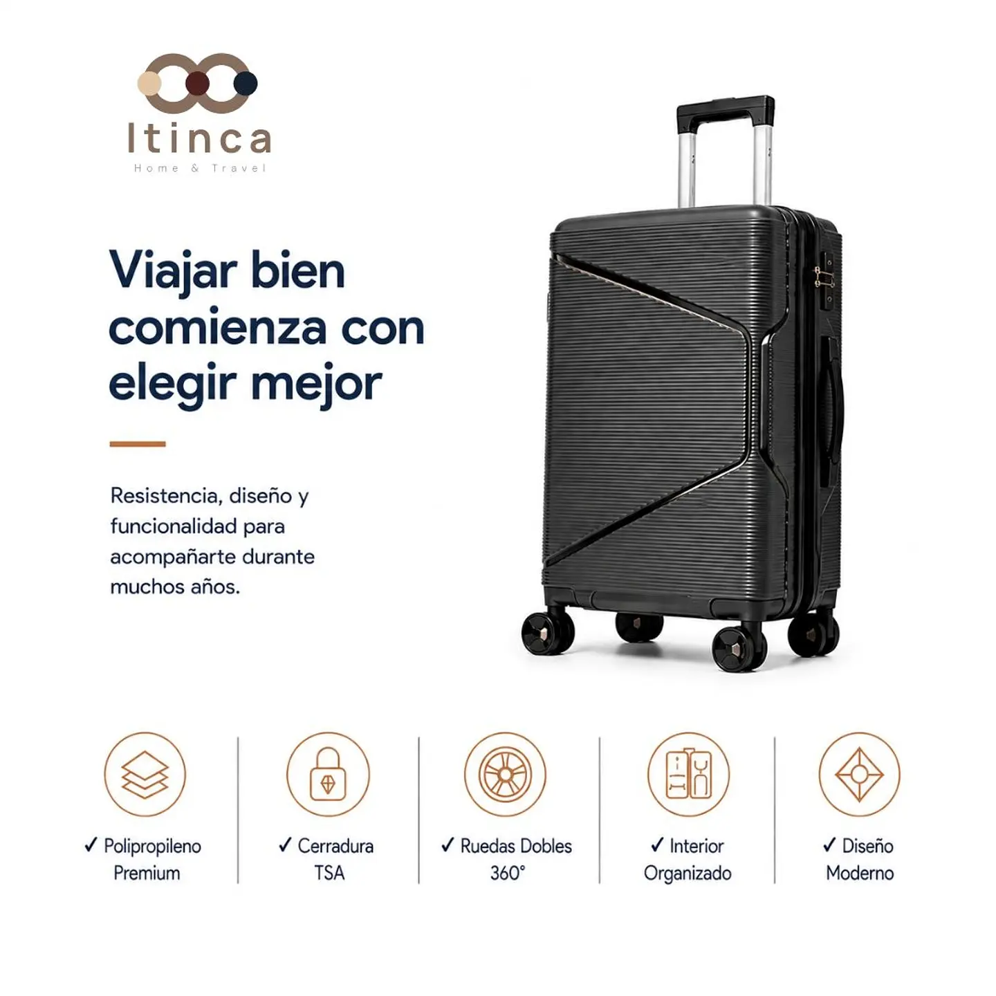 Maleta de Viaje Quizapu PP | Cabina 10 kg, Mediana 20 kg y Grande 23 kg 5