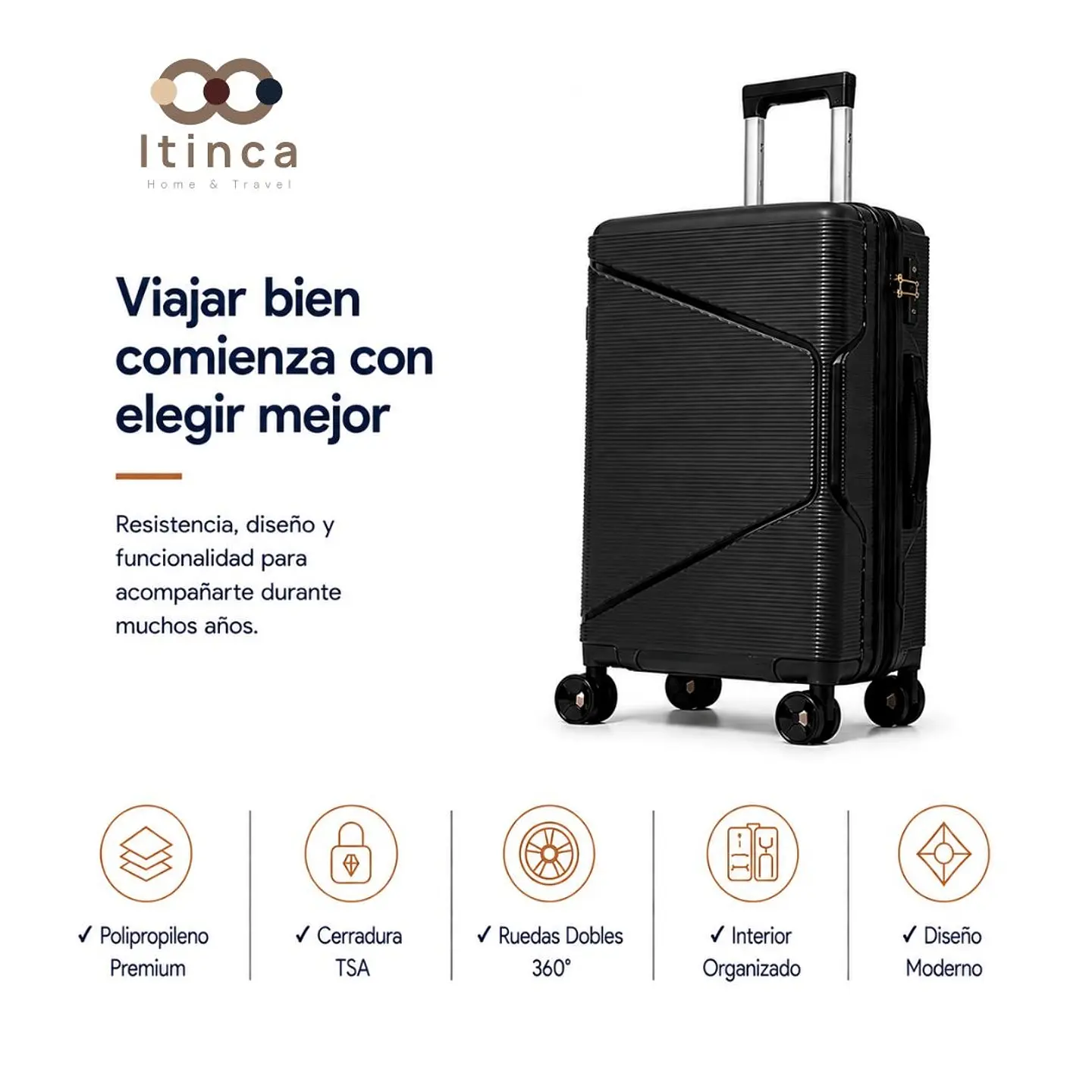 Maleta de Viaje Quizapu PP | Cabina 10 kg, Mediana 20 kg y Grande 23 kg 6