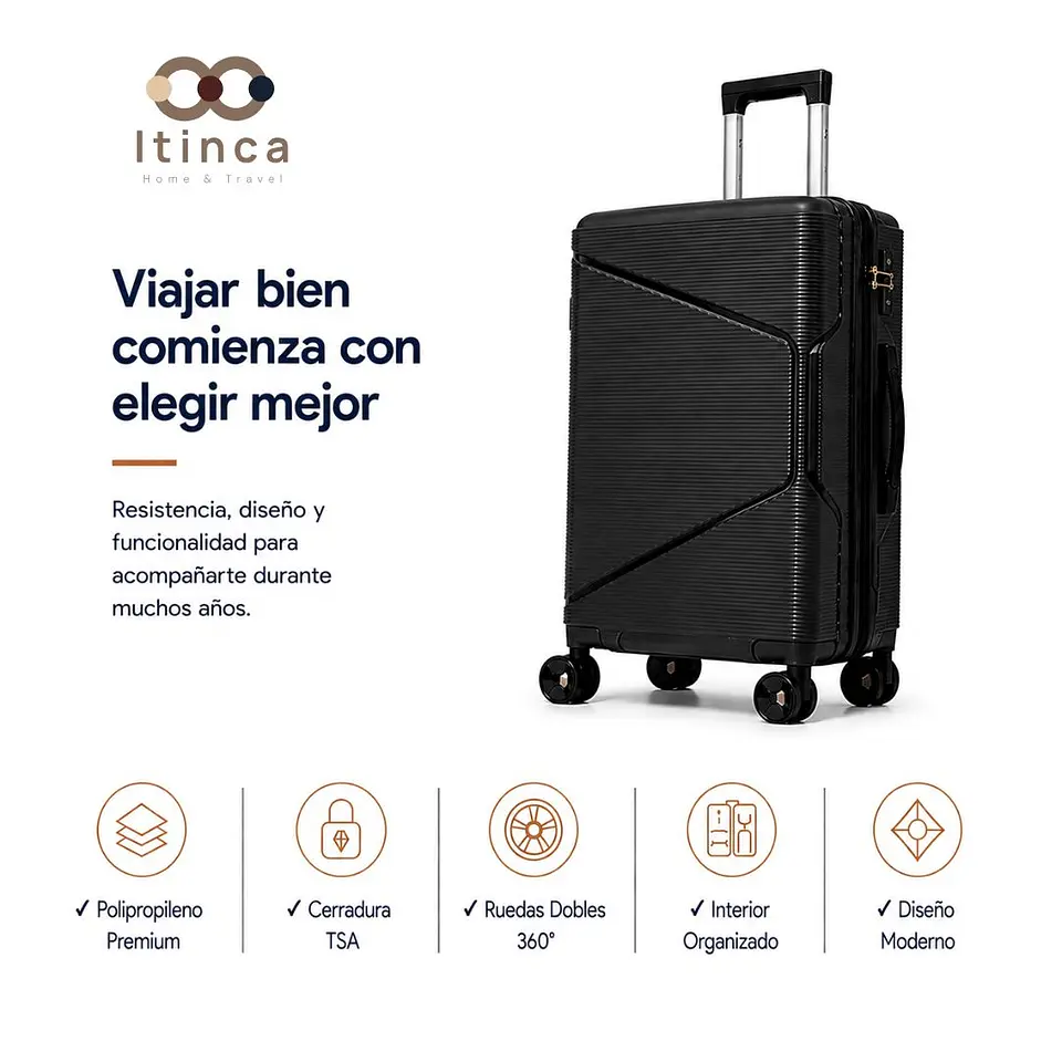 Maleta de Viaje Quizapu PP | Cabina 10 kg, Mediana 20 kg y Grande 23 kg 6