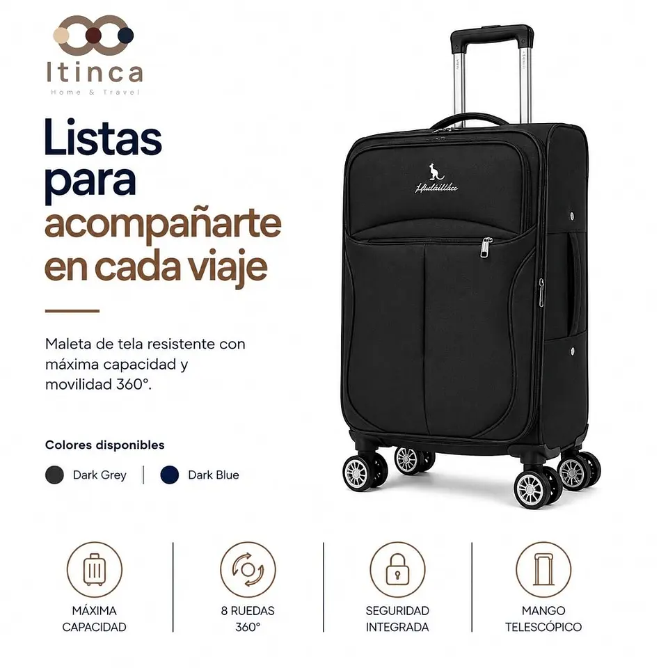 Maleta de Viaje Itinca Llullaillaco | Cabina 10 kg, Mediana 20 kg y Grande 23 kg 1