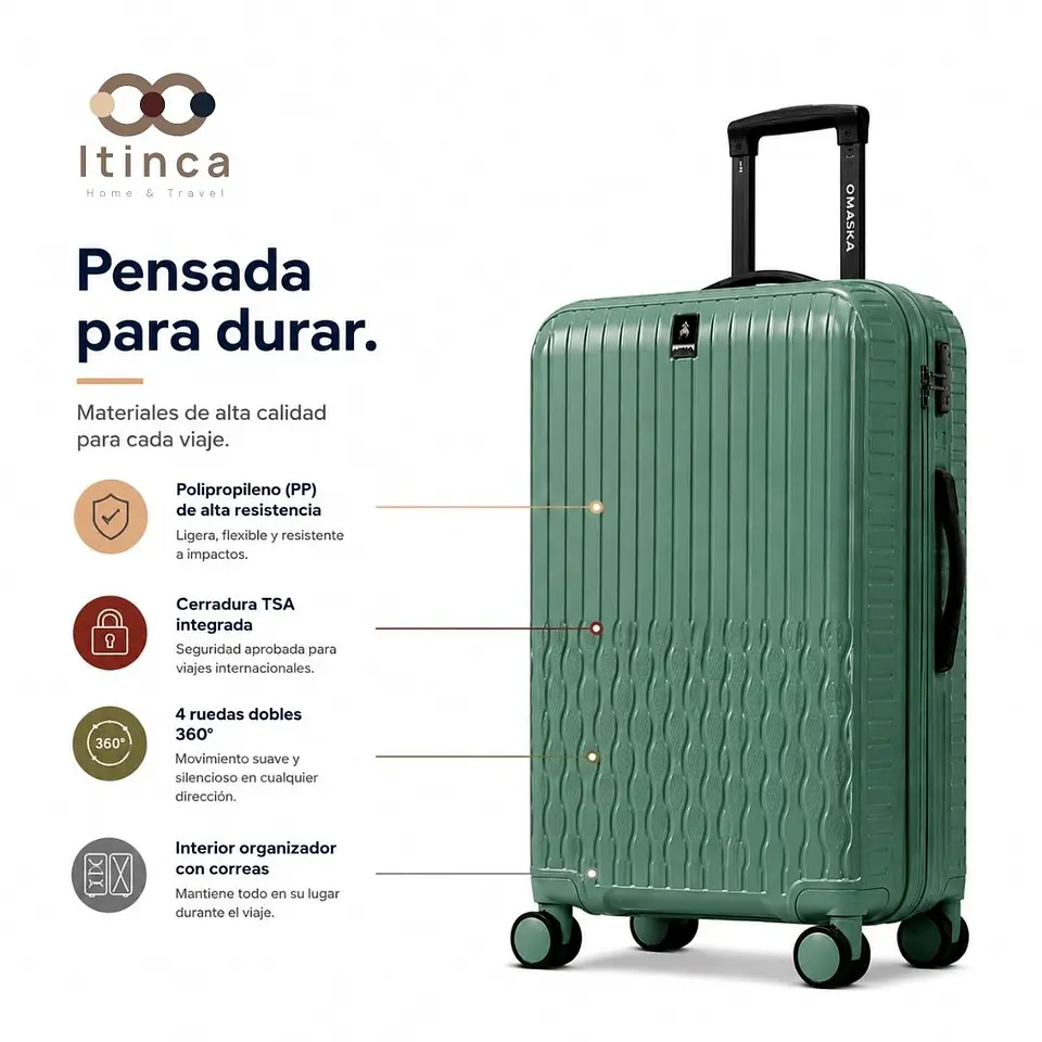 Maleta de Viaje Itinca Pintor PP | Cabina 10 kg, Mediana 20 kg y Grande 23 kg 10