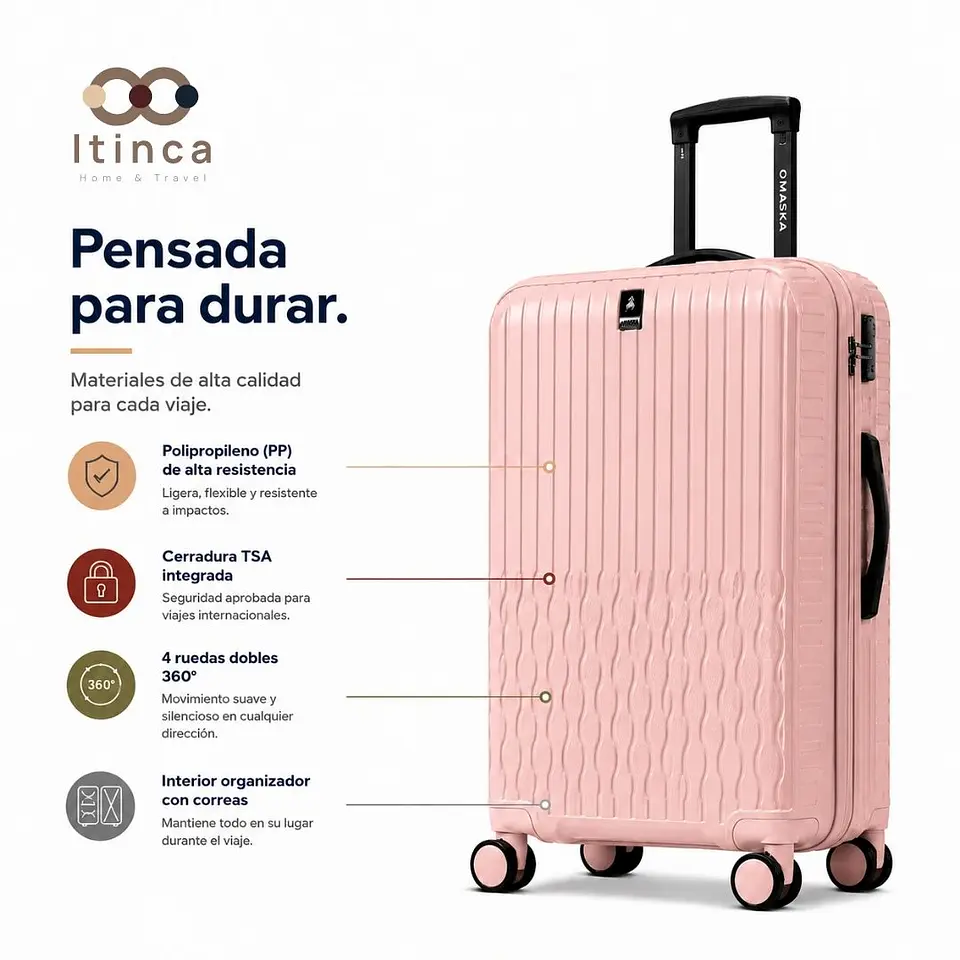 Maleta de Viaje Itinca Pintor PP | Cabina 10 kg, Mediana 20 kg y Grande 23 kg 12