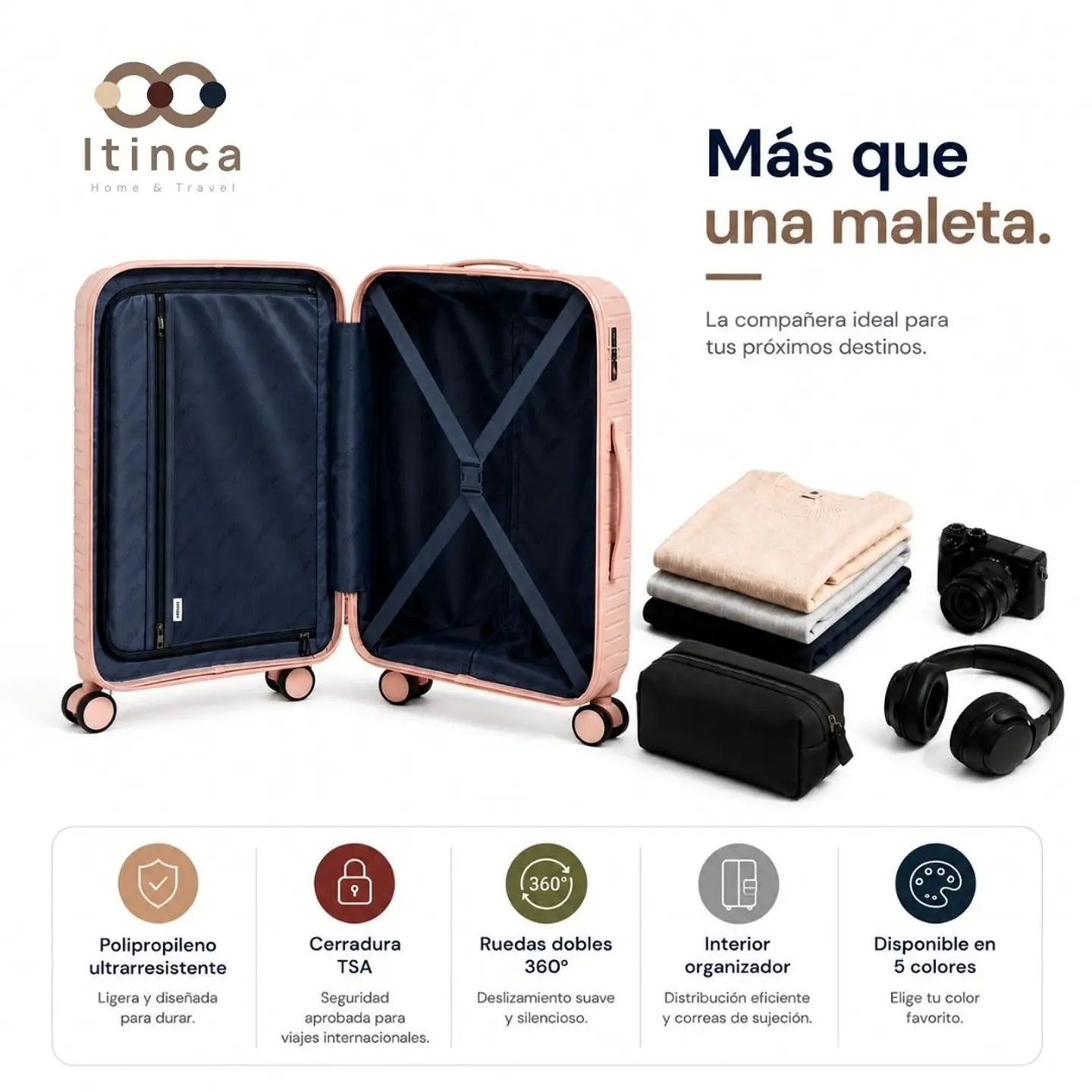 Maleta de Viaje Itinca Pintor PP | Cabina 10 kg, Mediana 20 kg y Grande 23 kg 3