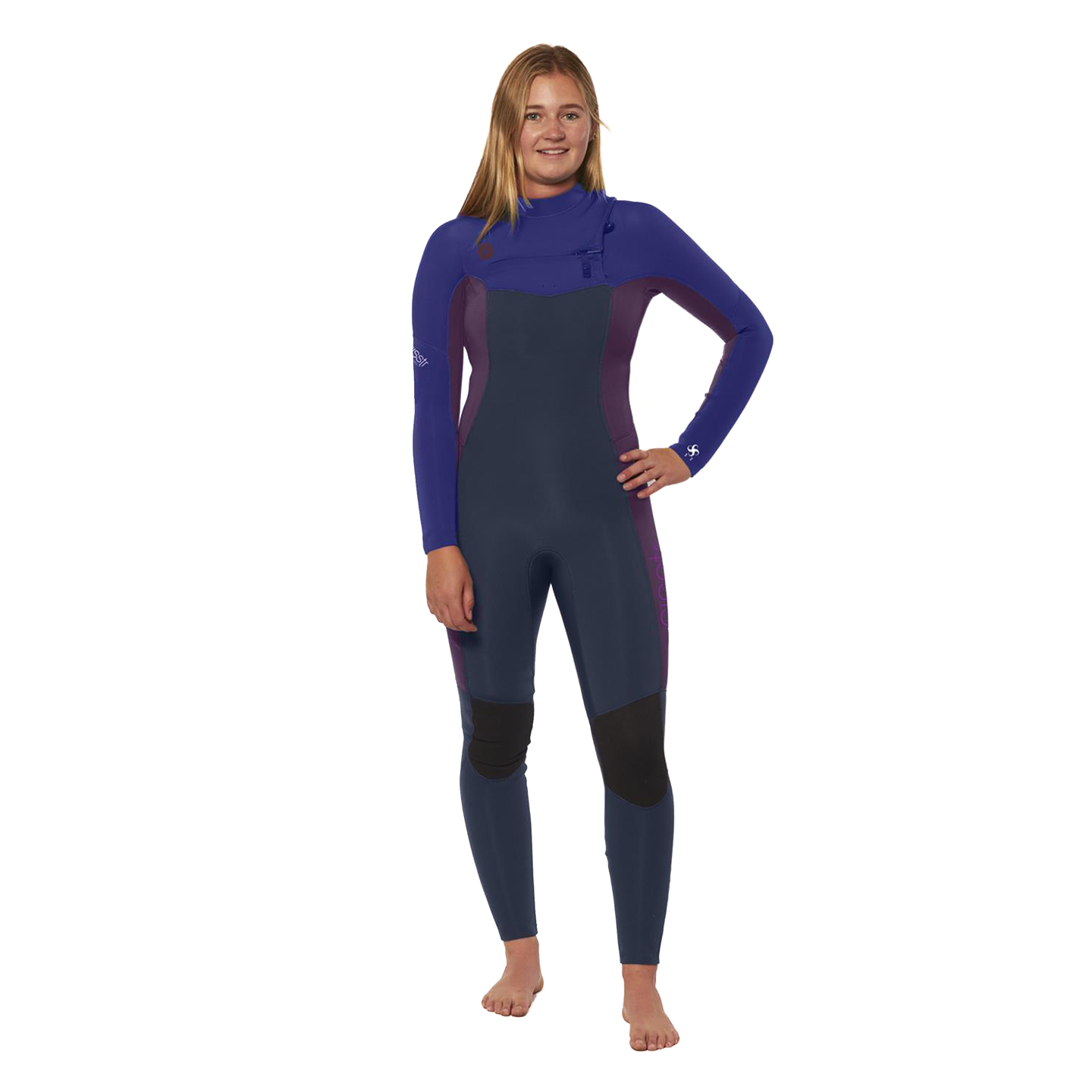 VISSLA Seven Seas 4-3 Chest zip full wetsuit Blue Moon