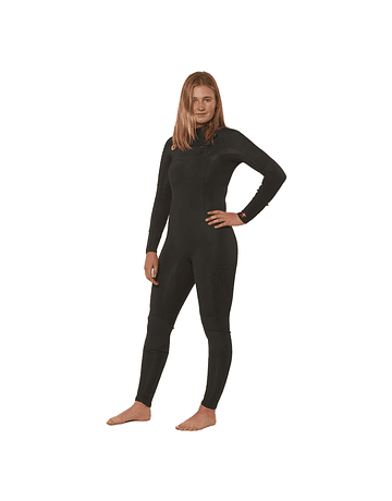VISSLA Seven Seas 4-3 Chest zip full wetsuit Solid Black