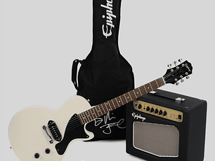 Epiphone Billie Joe Armstrong Les Paul Junior Player Pack, Classic White (guitarra + amplificador + funda + accesorios) - Guitarra eléctrica