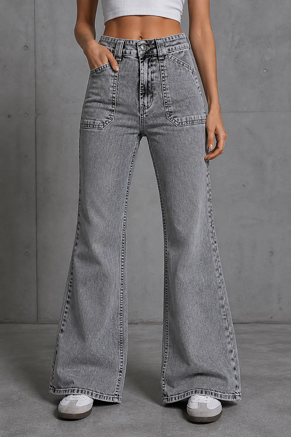 Jeans Efesis Flare gris  1