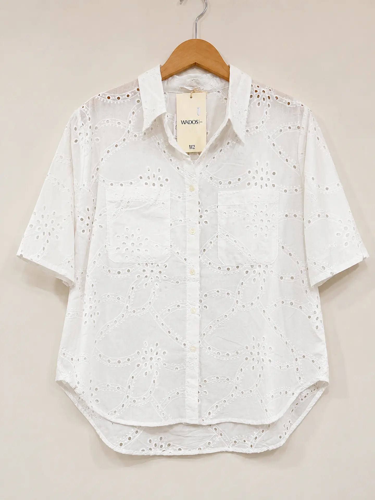 Blusa Wados Manga Corta Schiffli blanca 1