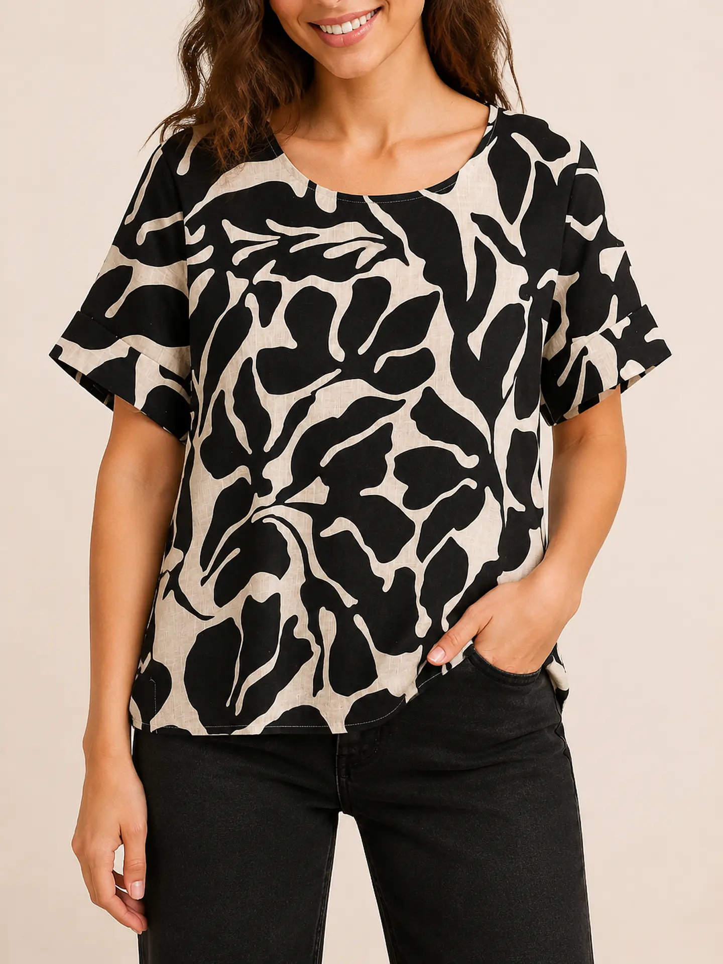 Blusa manga corta Lino Wados 4