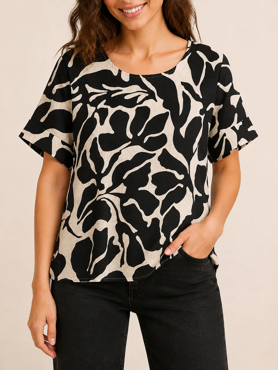 Blusa manga corta Lino Wados 4