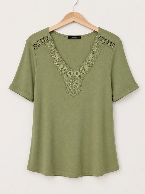 Polera manga corta Oliva Wados