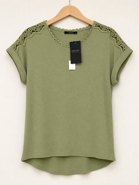 Polera manga corta Oliva Wados