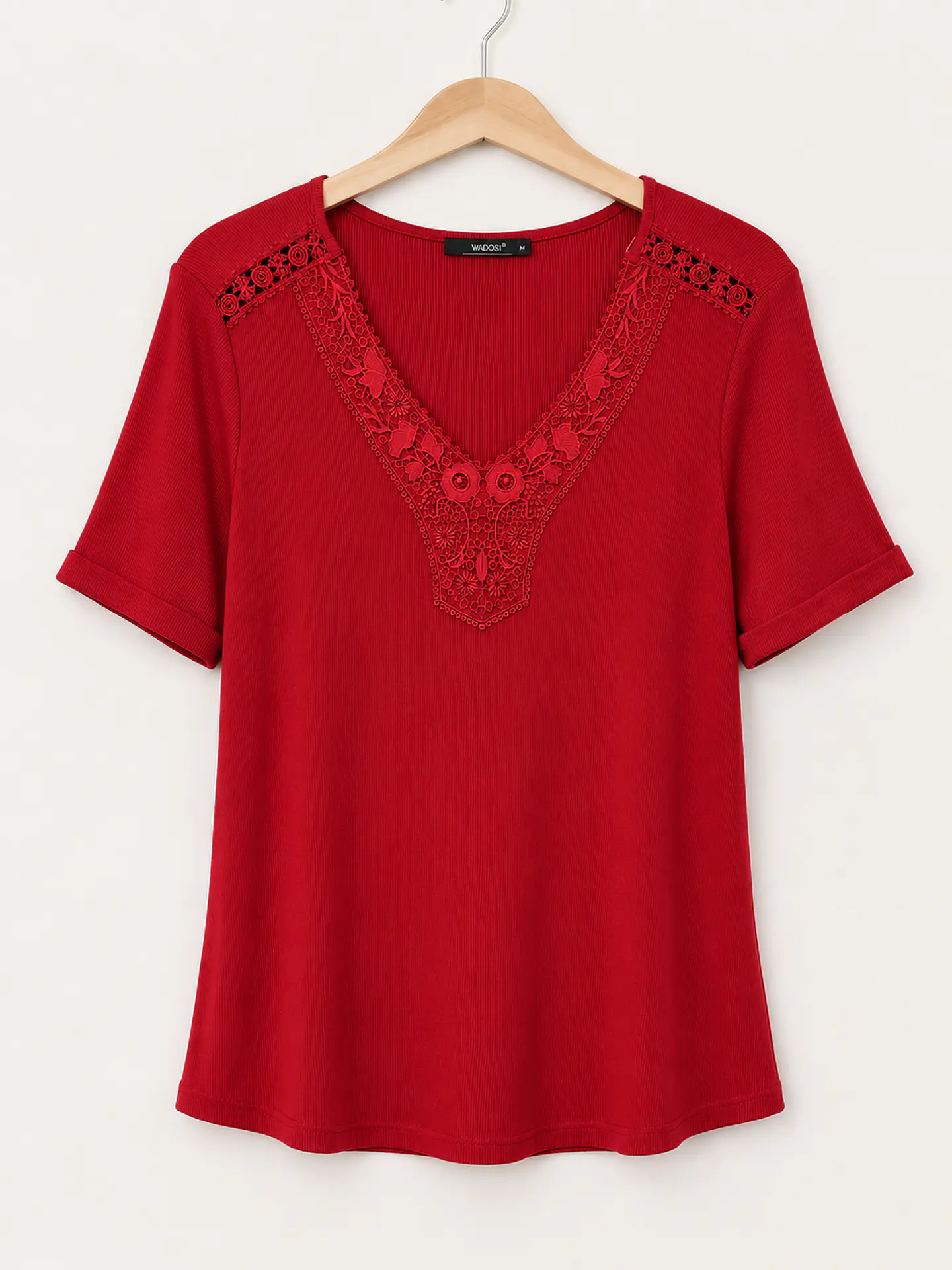 Polera manga corta Roja Wados 1