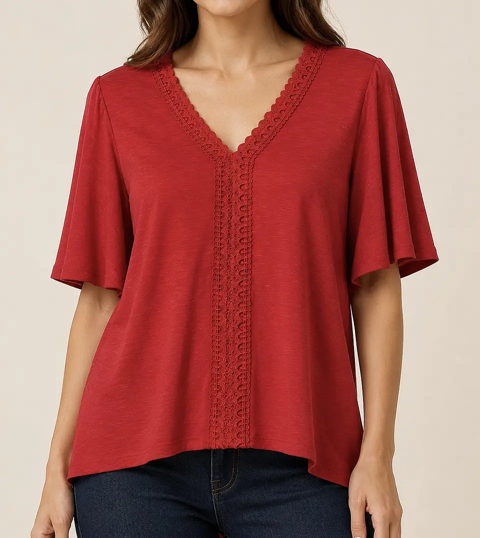 Polera manga corta roja Wados 4