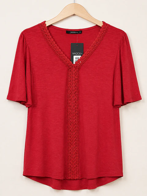 Polera manga corta roja Wados
