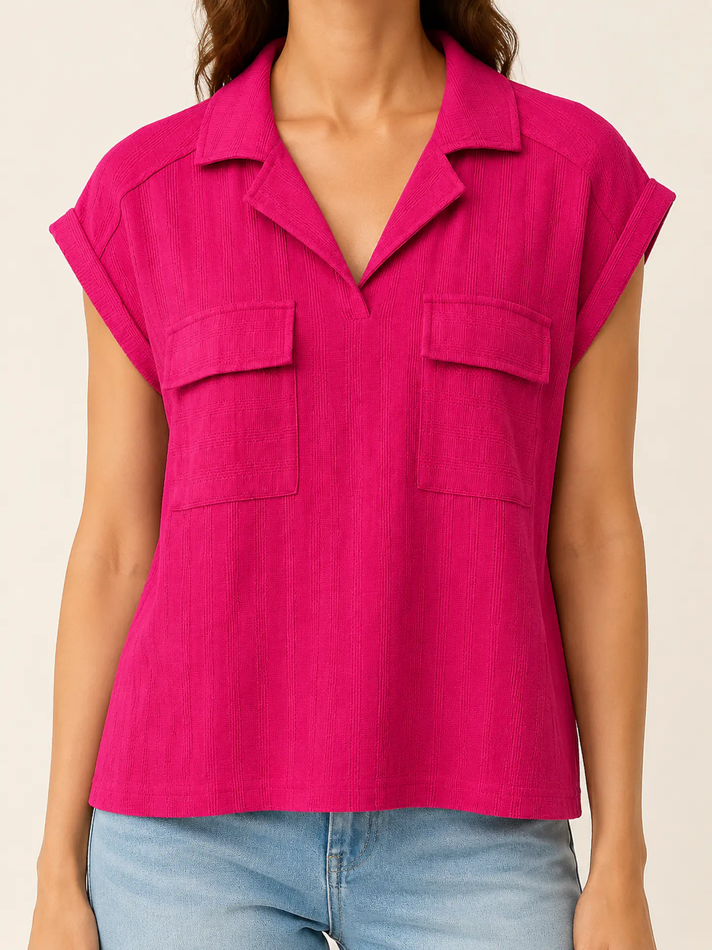 Blusa manga corta Fucsia Wados 4