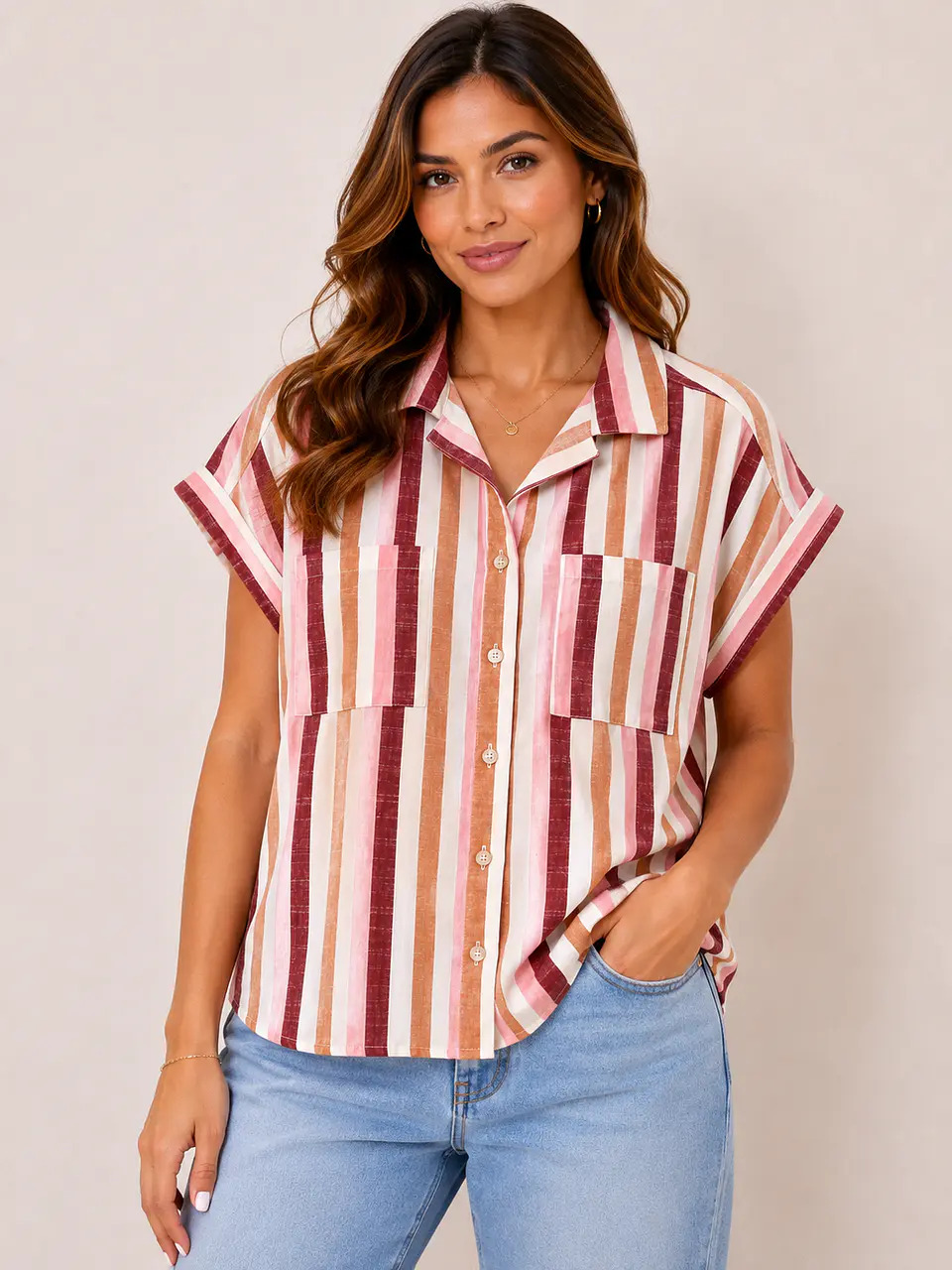 Blusa manga corta Rosada Wados 4