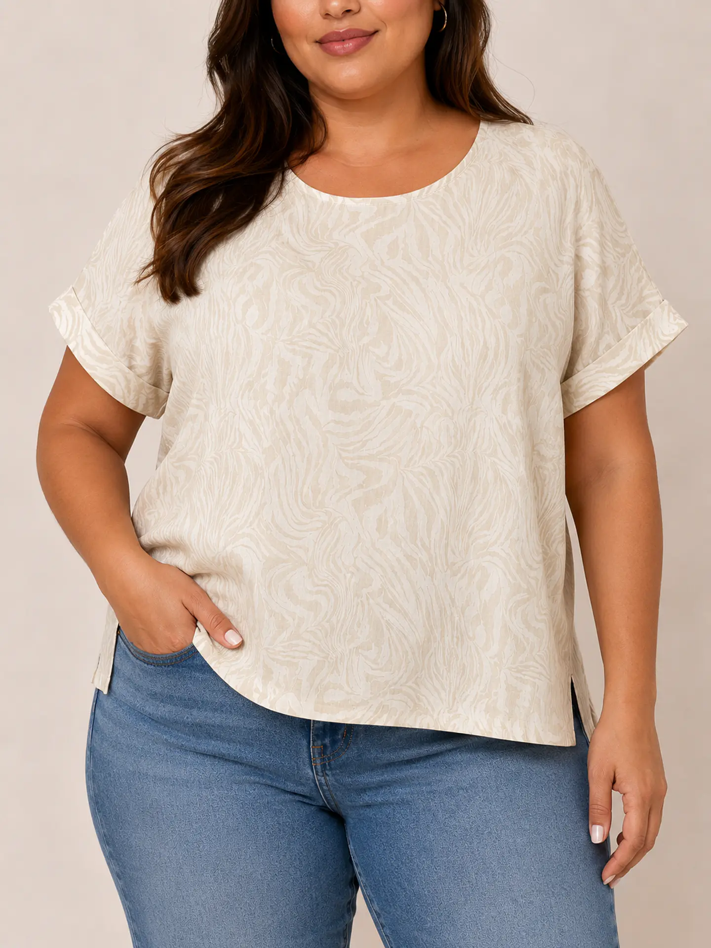 Blusa Lino manga corta Crudo Wados 4