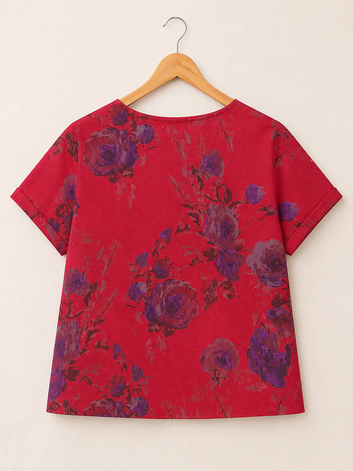 Blusa manga corta Lino Roja Wados 2
