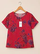 Blusa manga corta Lino Roja Wados - Miniatura 1