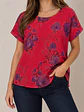 Blusa manga corta Lino Roja Wados - Miniatura 5