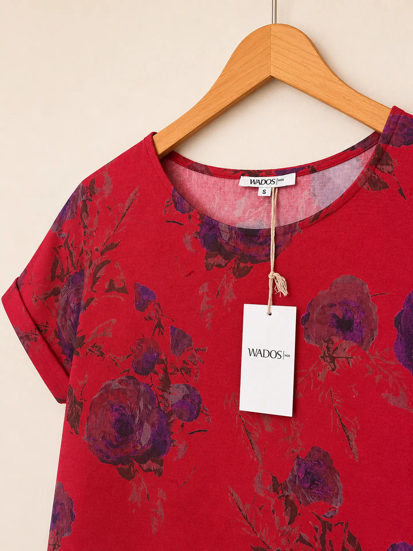 Blusa manga corta Lino Roja Wados 3