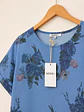Blusa manga corta Lino Azul Wados - Miniatura 3