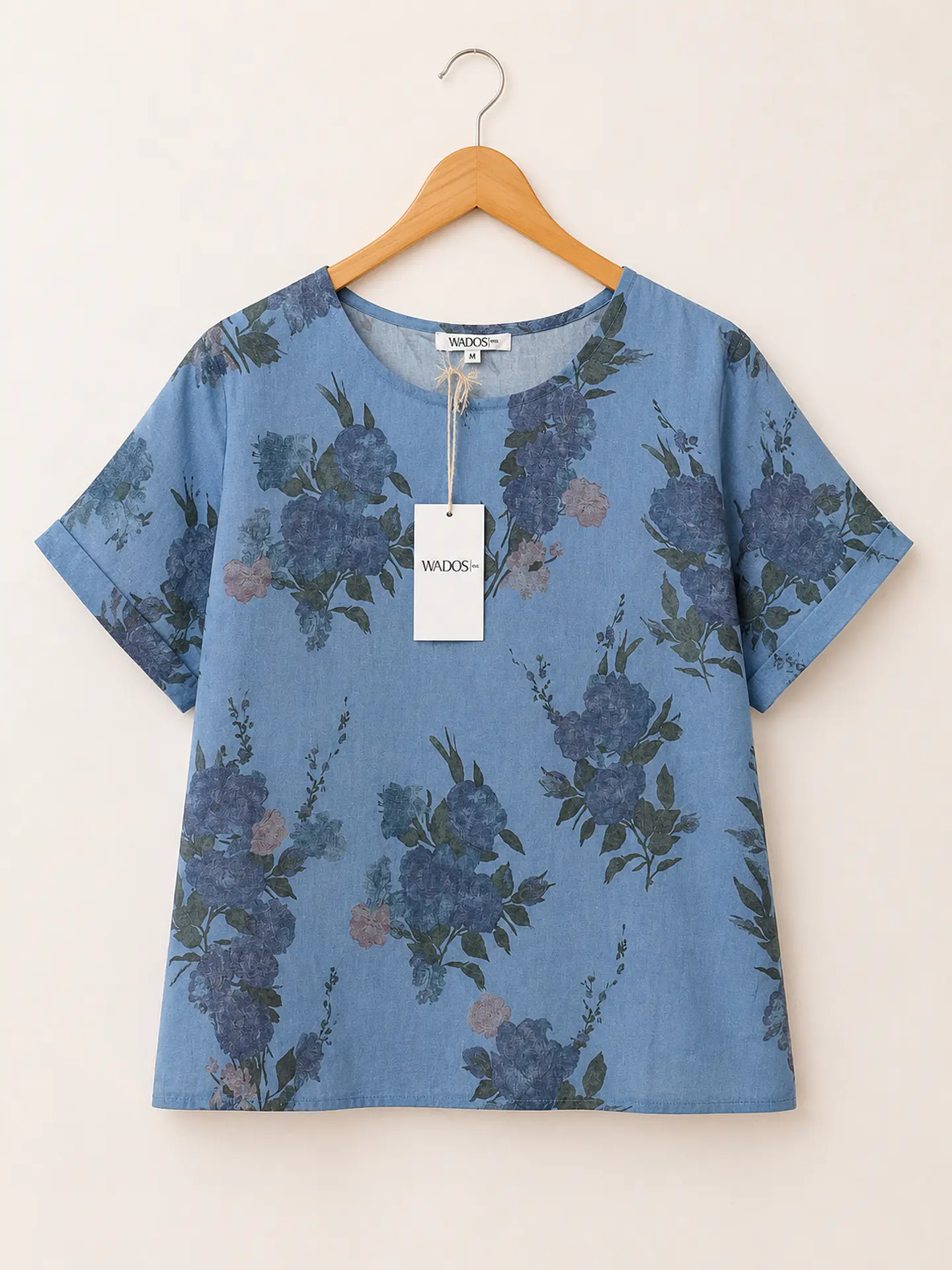 Blusa manga corta Lino Azul Wados 1