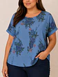 Blusa manga corta Lino Azul Wados - Miniatura 4