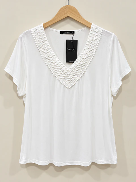 Blusa manga corta Blanca Wados