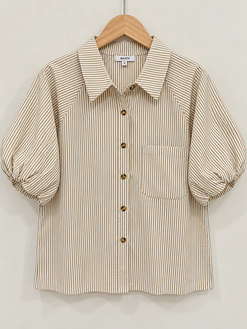 Blusa manga corta Beige Wados