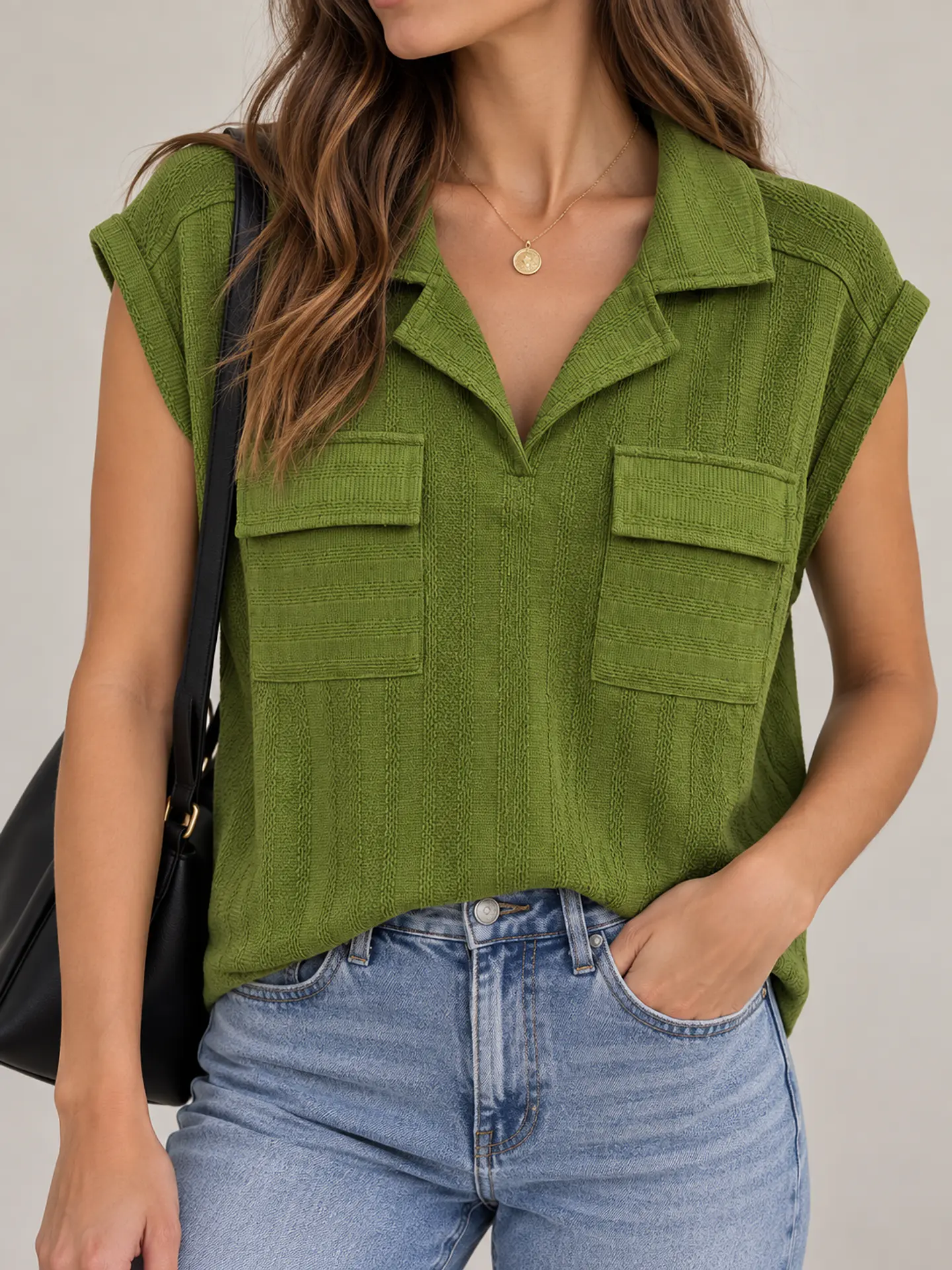 Blusa manga corta Verde Wados 4