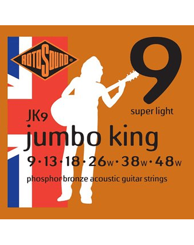 Set Cuerdas Guitarra Acústica 0.09 Rotosound Jumbo King