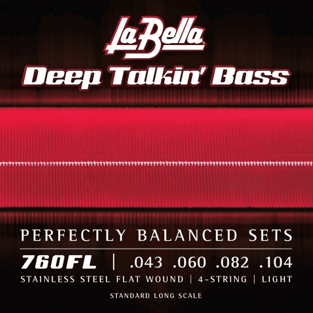 Set Cuerdas Bajo Eléctrico 4 Cuerdas La Bella Deep Talkin' Bass Flats