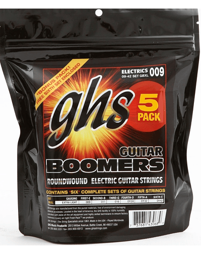 Pack Cuerdas Guitarra Eléctrica 0.09 GHS Boomers