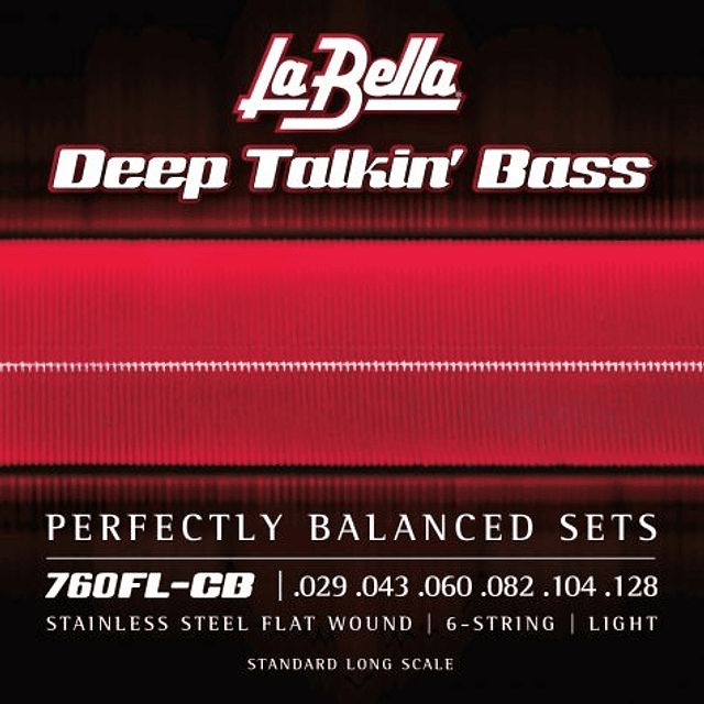 Set Cuerdas Bajo Eléctrico 6 Cuerdas La Bella Deep Talkin' Bass Flats