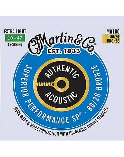 Set Cuerdas Guitarra Acústica 0.10 Martin Authentic Acoustic (12 Cuerdas)